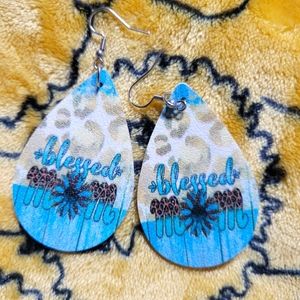 Blessed Mom Drop Earrings